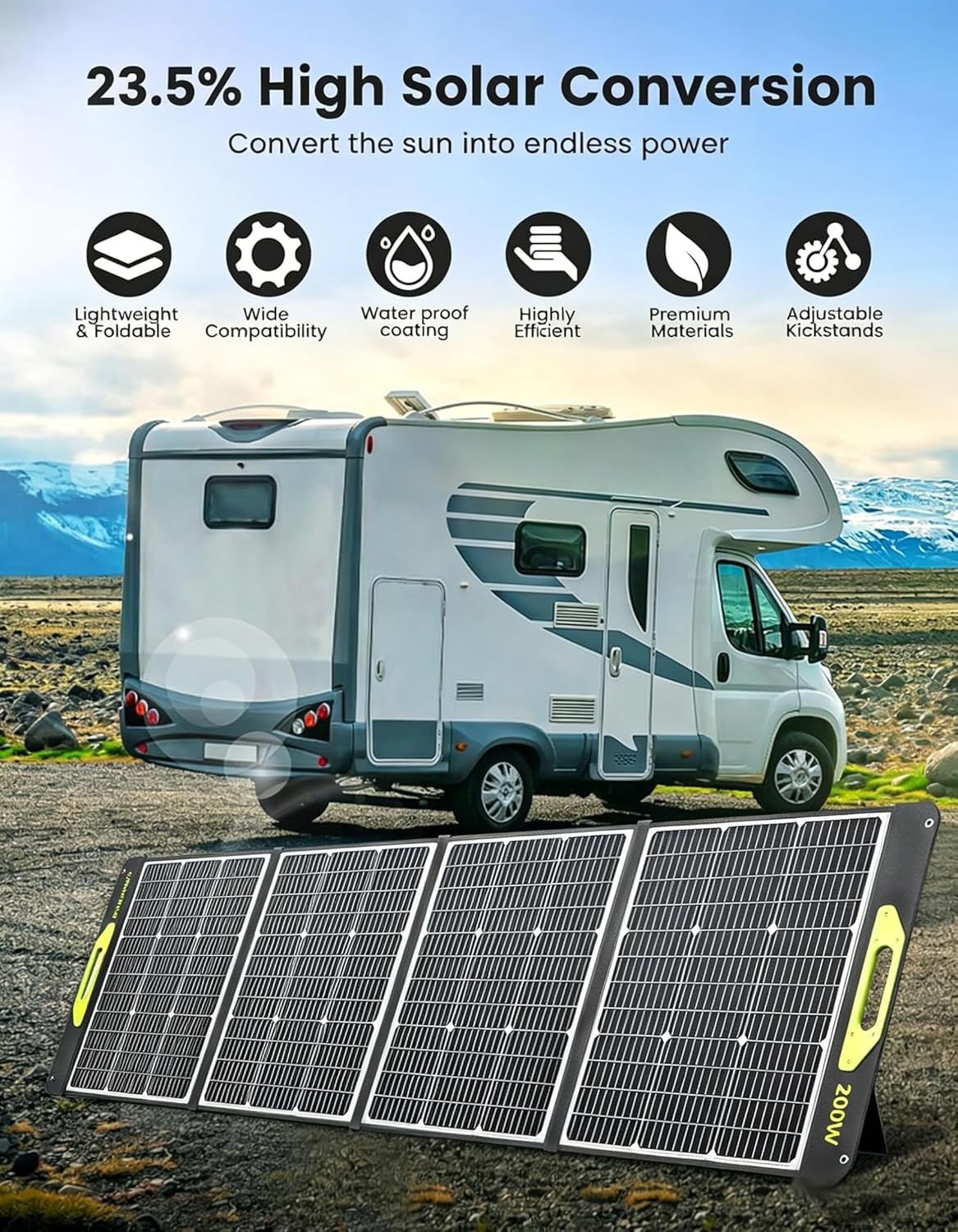 Portable Solar Panel 200W 23.5% Greenmagic