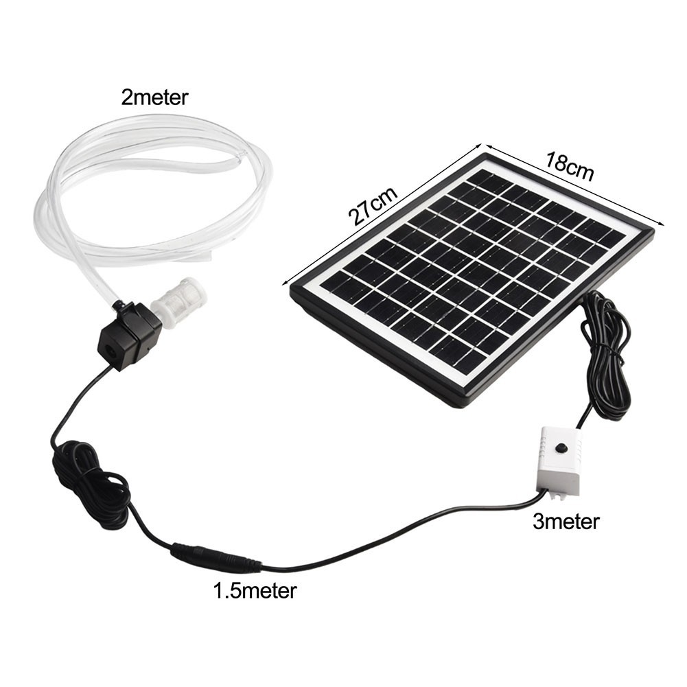 12V DC Submersible Solar Water Pump with Filter and 2m Tube + 6W 9V Panel Kit