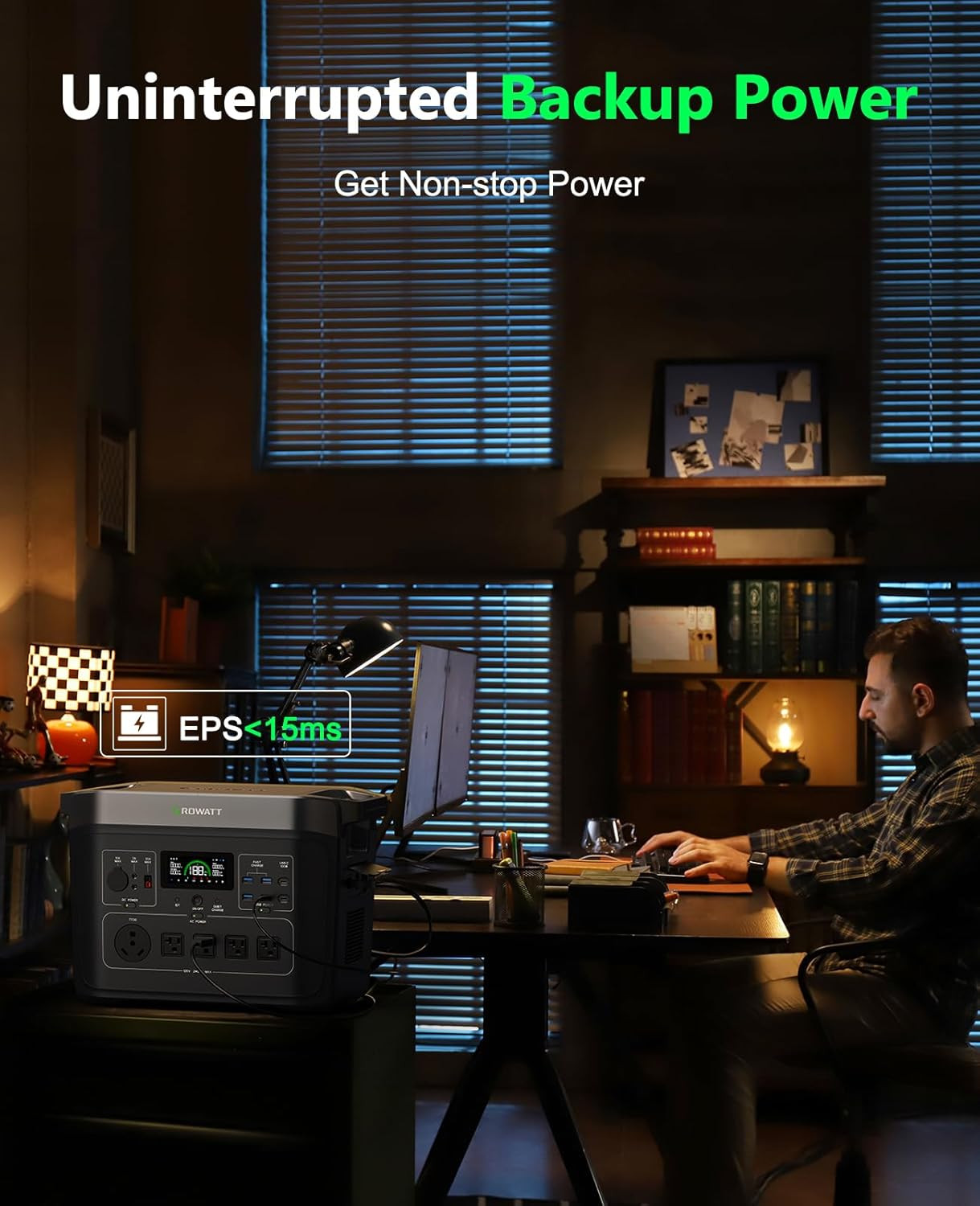 INFINITY 2000 Pro Portable Power Station, 2048Wh Lifepo4 Battery, 2400W AC Outpu