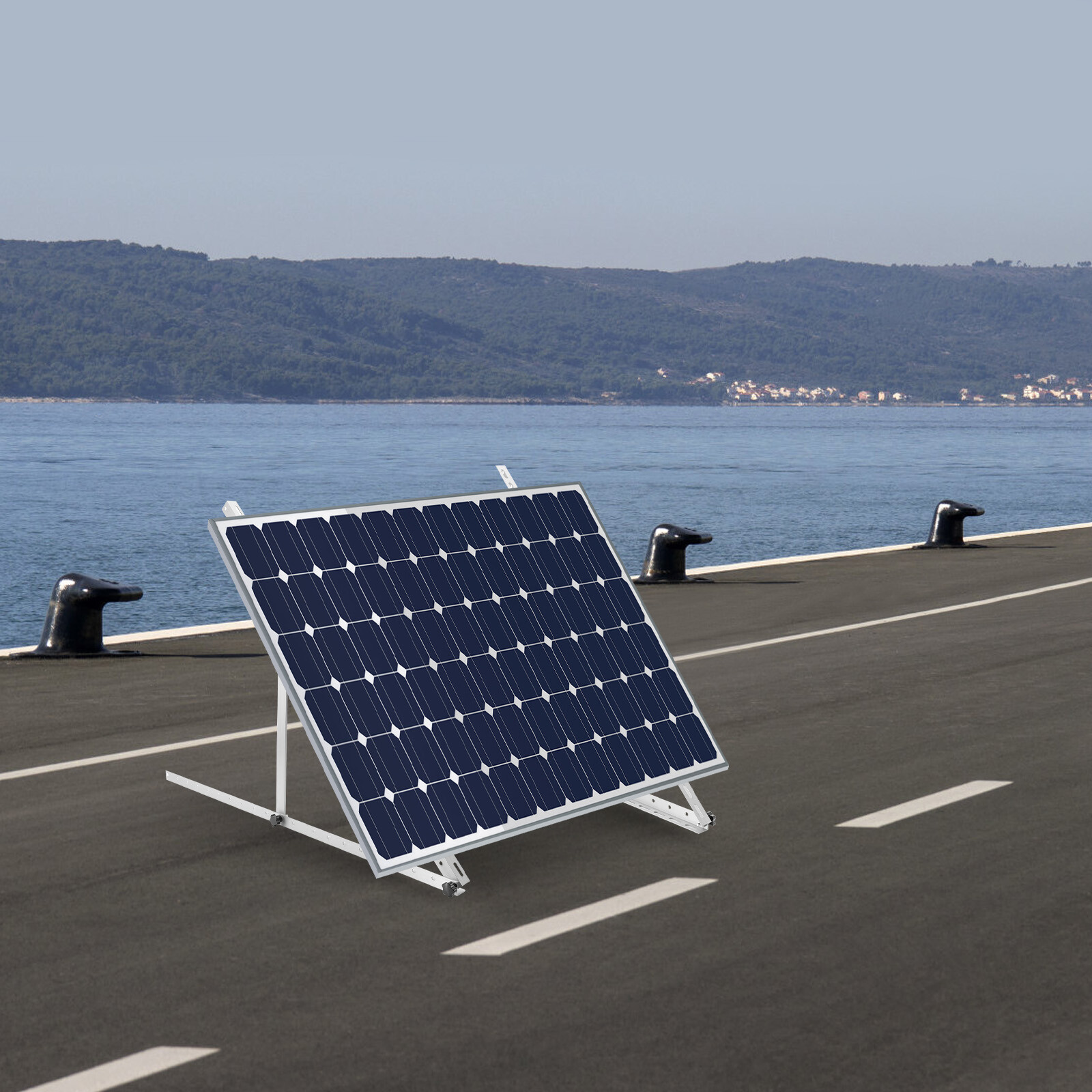 41”/45” Solar Panel RV Tilt Mount Brackets Roof Flat Surface Adjustable Frame US