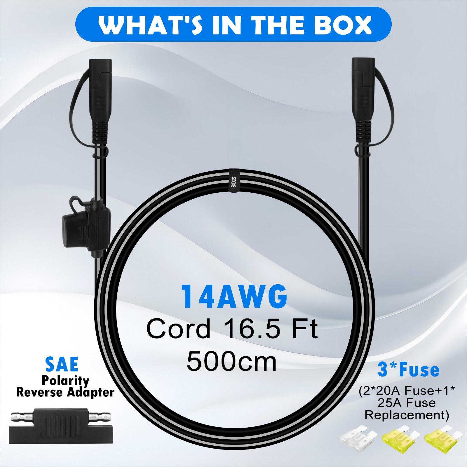 16.5ft 14awg Sae To Sae Extension Cable Quick Disconnect Wire Harness Sae Connec