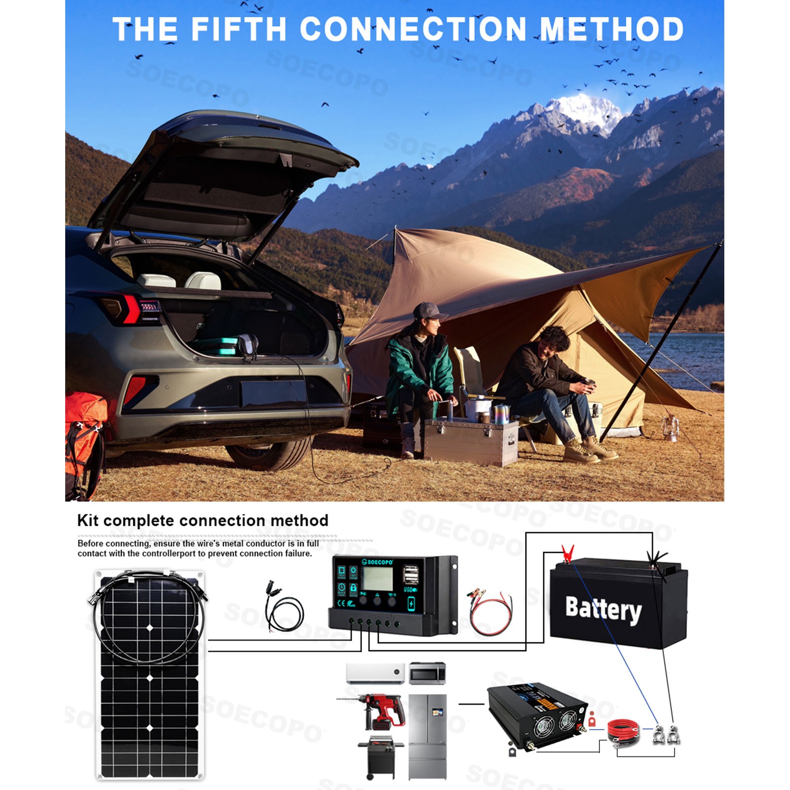 20000W Peak Solar System Kit Panel 12V/24V To 110V/220V Inverter