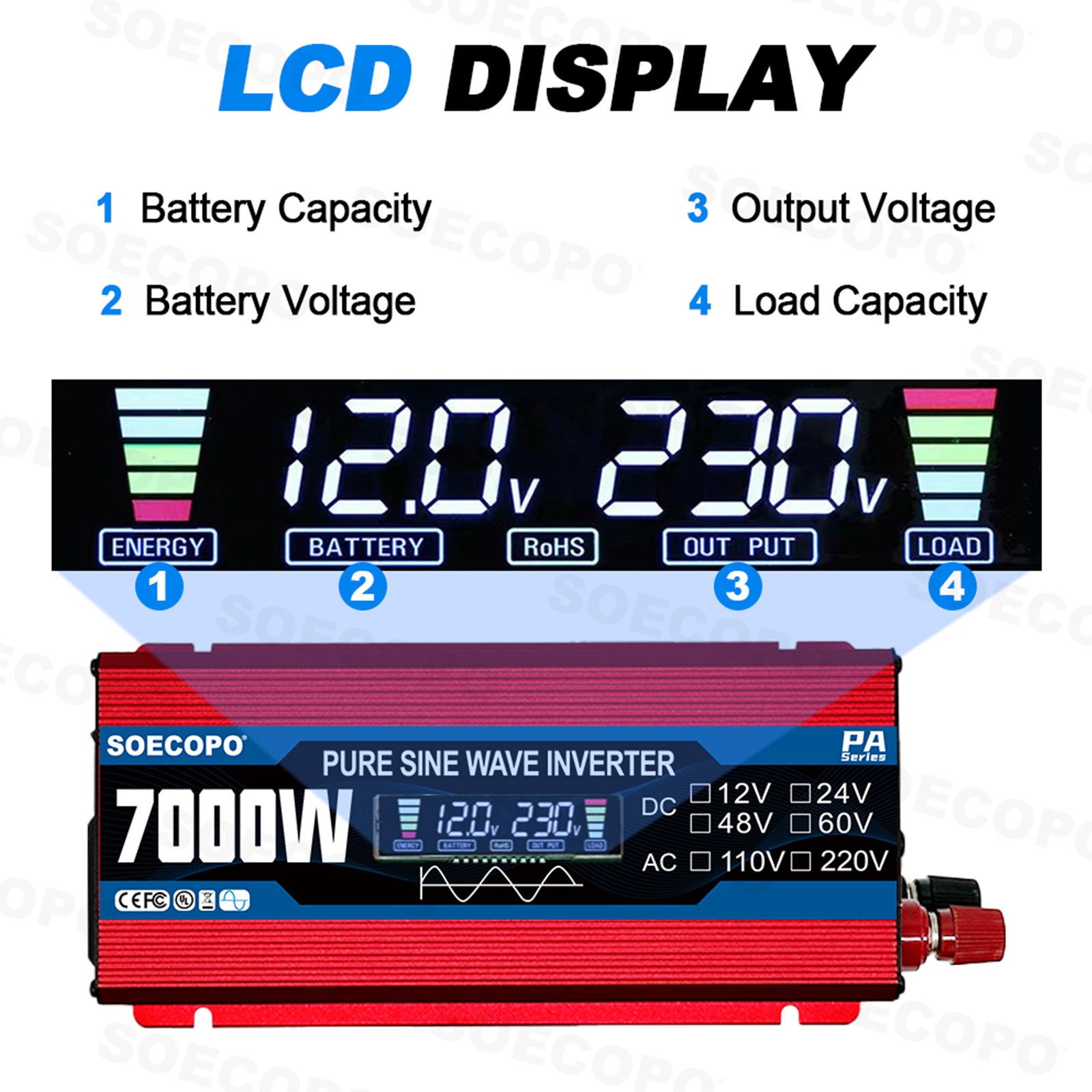 7000W Solar System Kit 100A Controller DC12V AC110 220V Panel for RV Boat CampIY