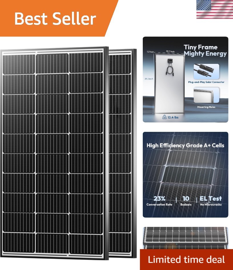 200W Monocrystalline Solar Panels, High Efficiency 23% for Off-Grid Living