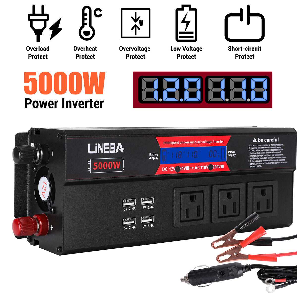 Complete 5000W Off-Grid Solar Kit 5000W Inverter 100W 200W 400W Solar Panel 110V