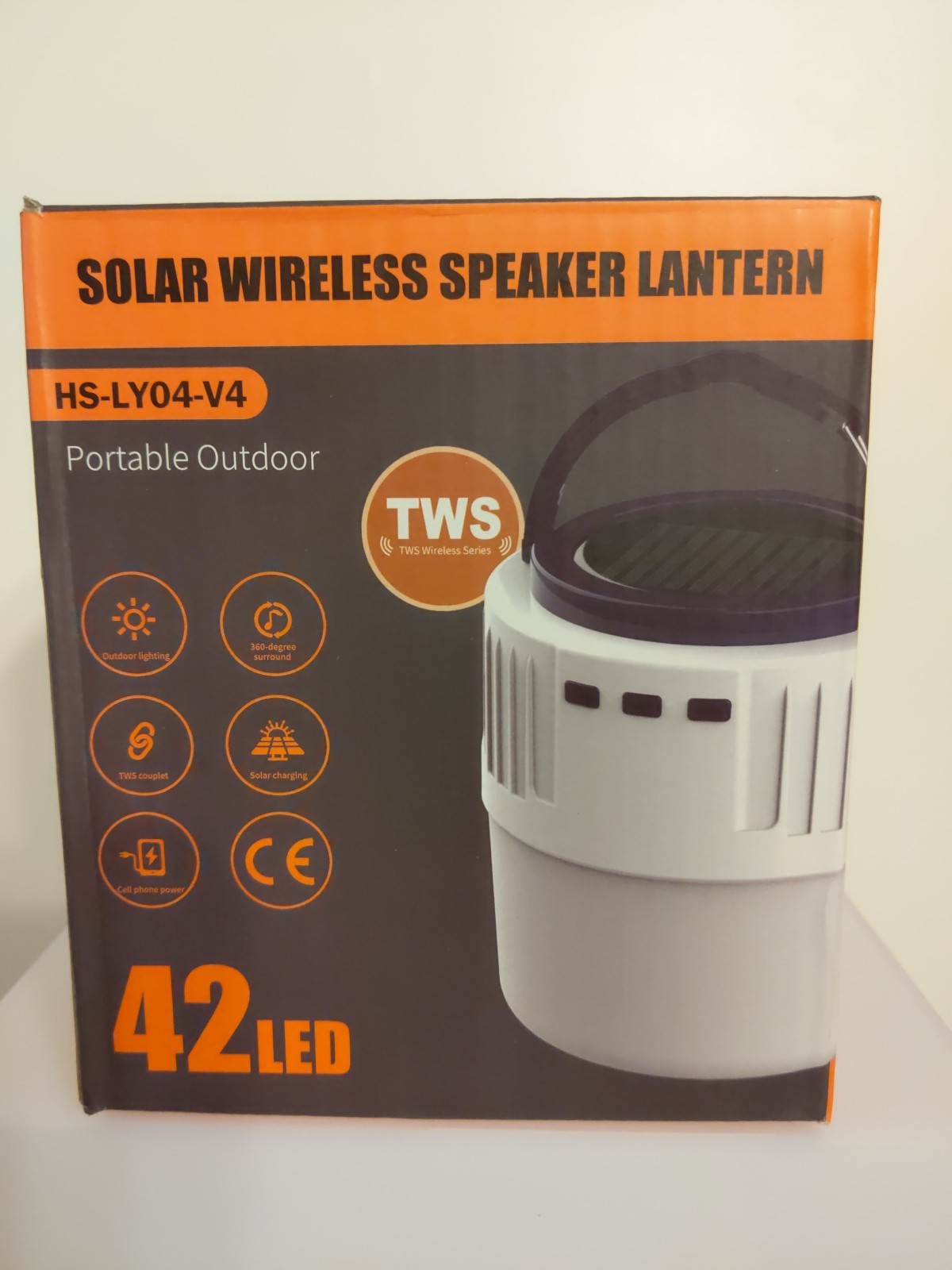 Solar Emergency Charging Lamp, Micro-USB, HS-V65. Bright. New