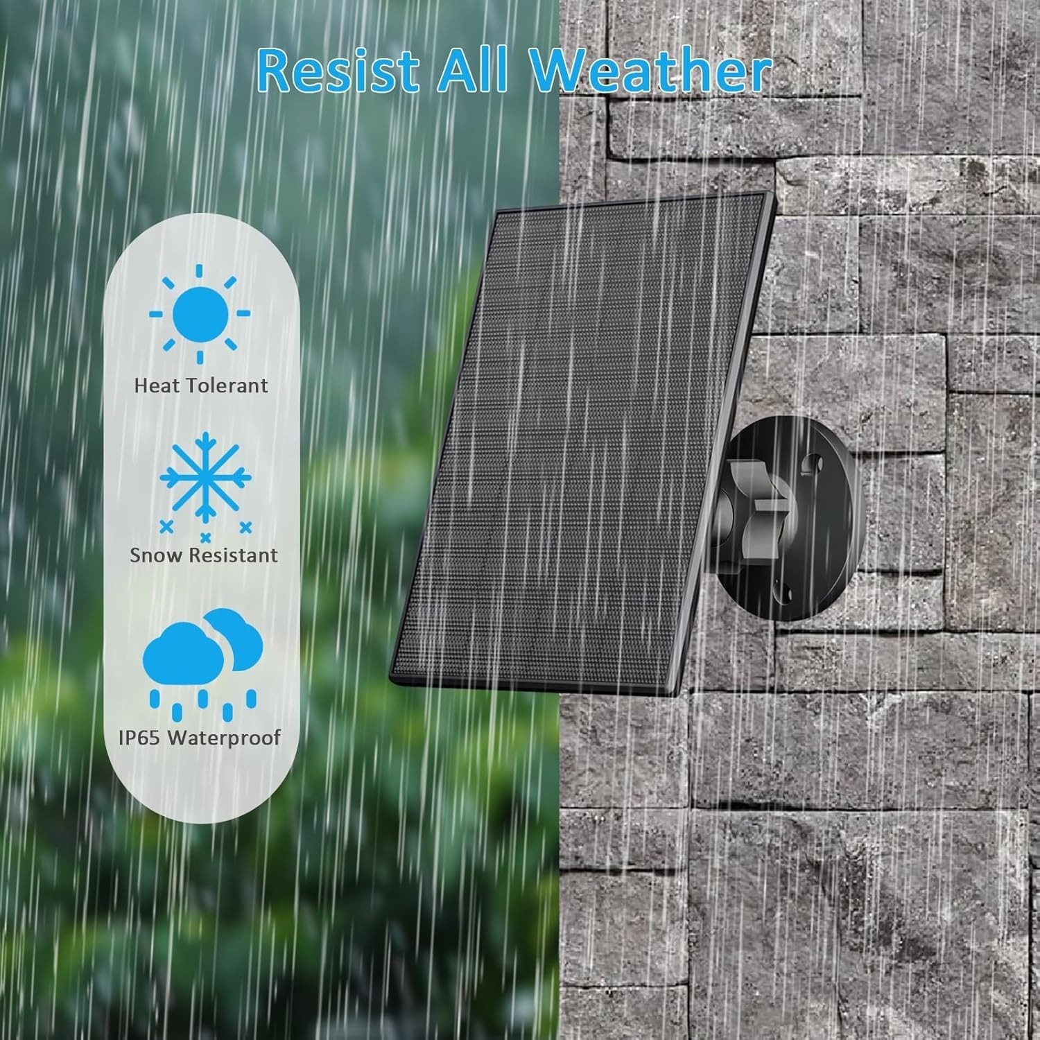 2W Solar for Security Camera, Solar Panel Charger Compatible with Blink Outdo…