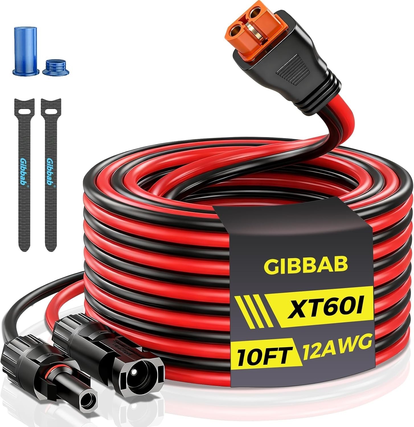 12AWG 10FT Solar to XT60i Cable, Gibbab 3 10 25FT Solar Panel Connector to XT60i