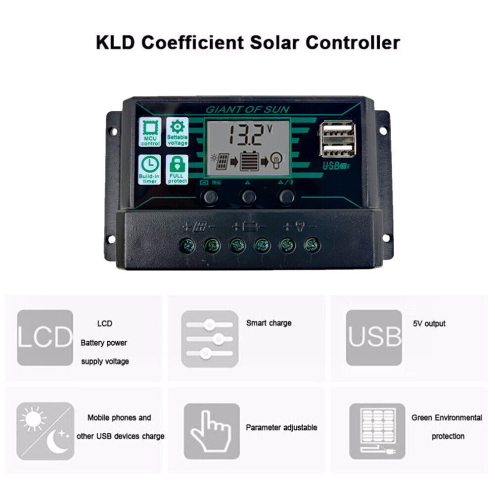 10A-100A MPPT Solar Panel Regulator Charge Controller 12/24V Focus Tracking UK