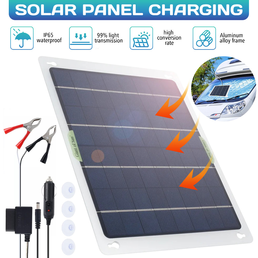 12V Solar Battery Maintainer Trickle Charger for Car Boat RV Trailer Motorcycle