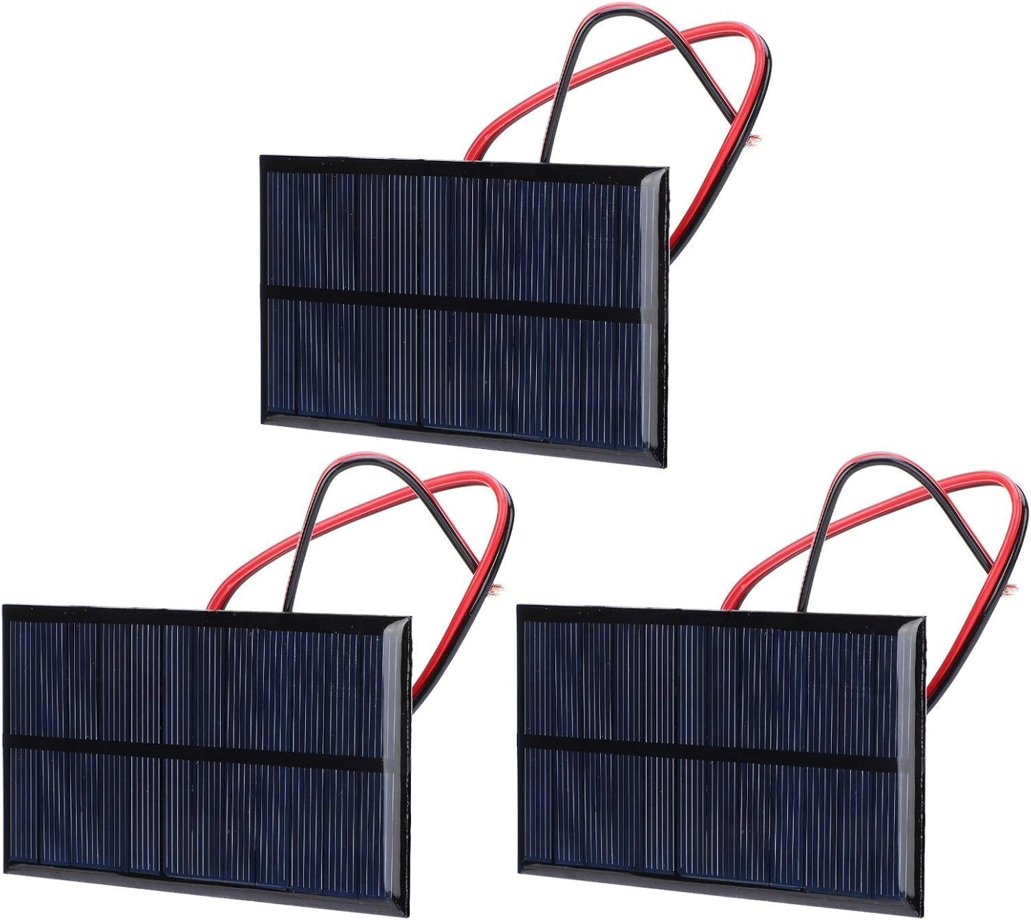 3Pcs Mini Solar Panels, DC 6V 1W Solar Cells Kit with 11.8in Cable, Mini Poly…