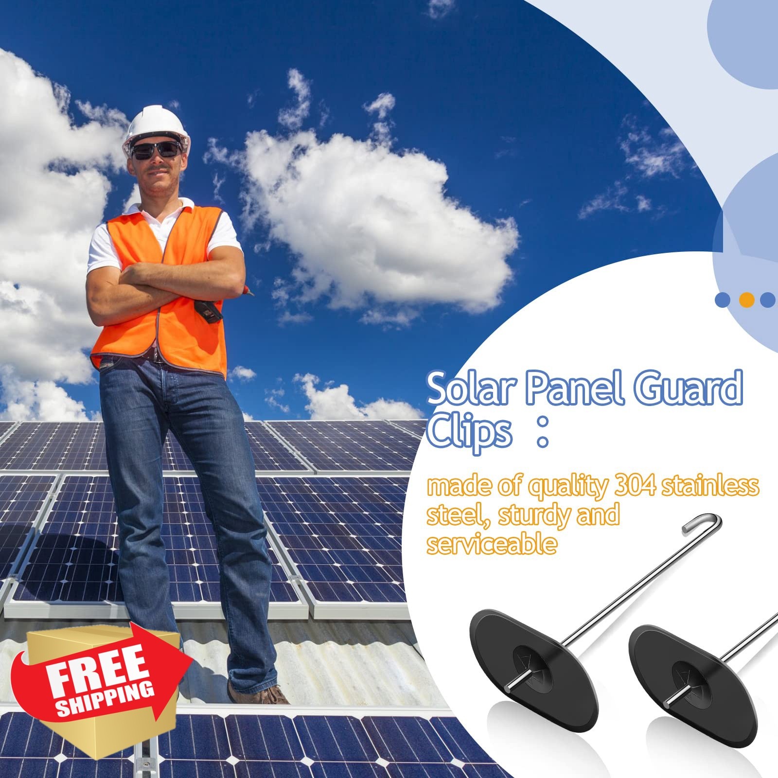 Funrous Solar Panel Bird Guard Clips 120 Sets