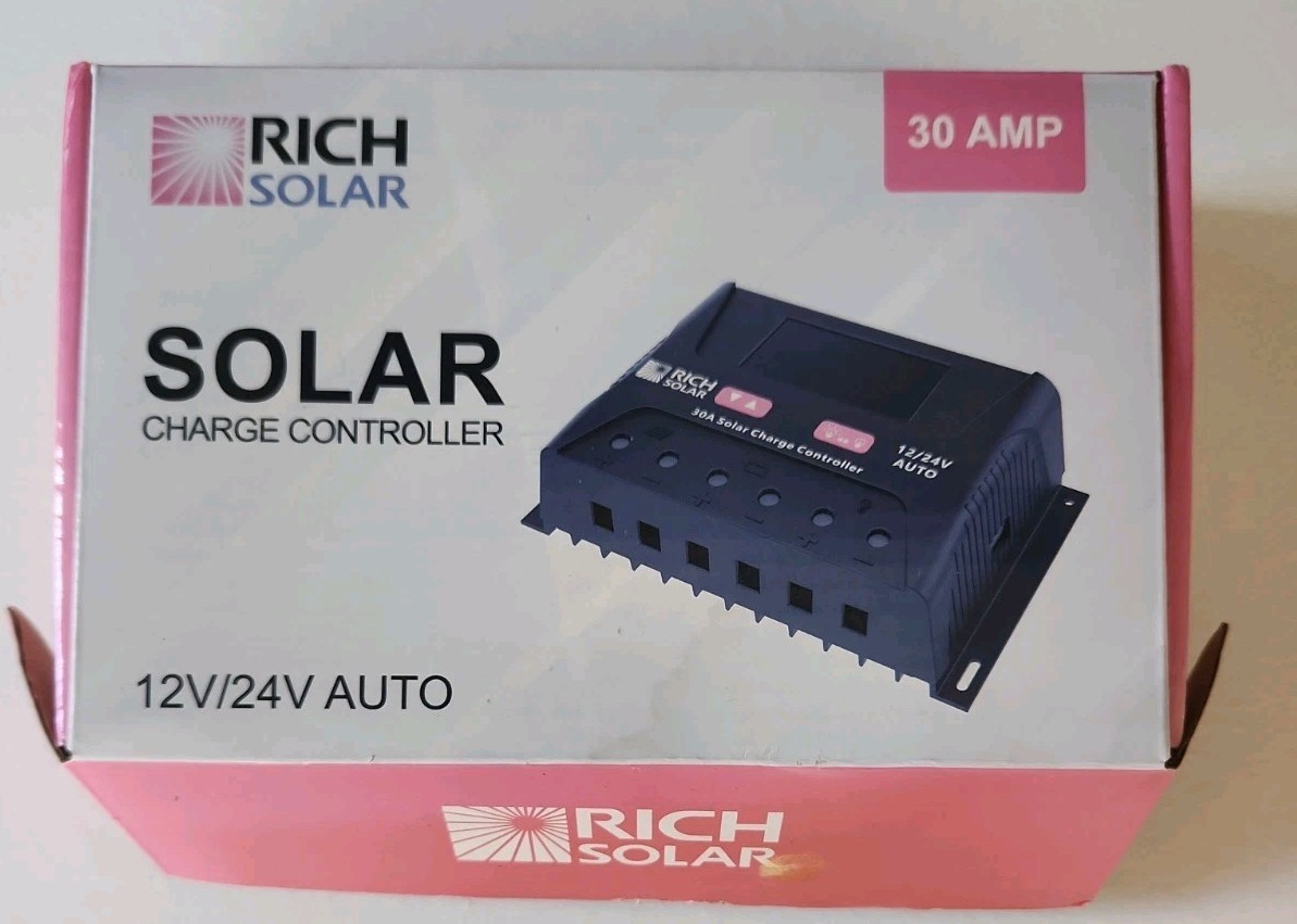 Rich Solar 30A PWM Charge Controller – 12V/24V AUTO – New IN BOX