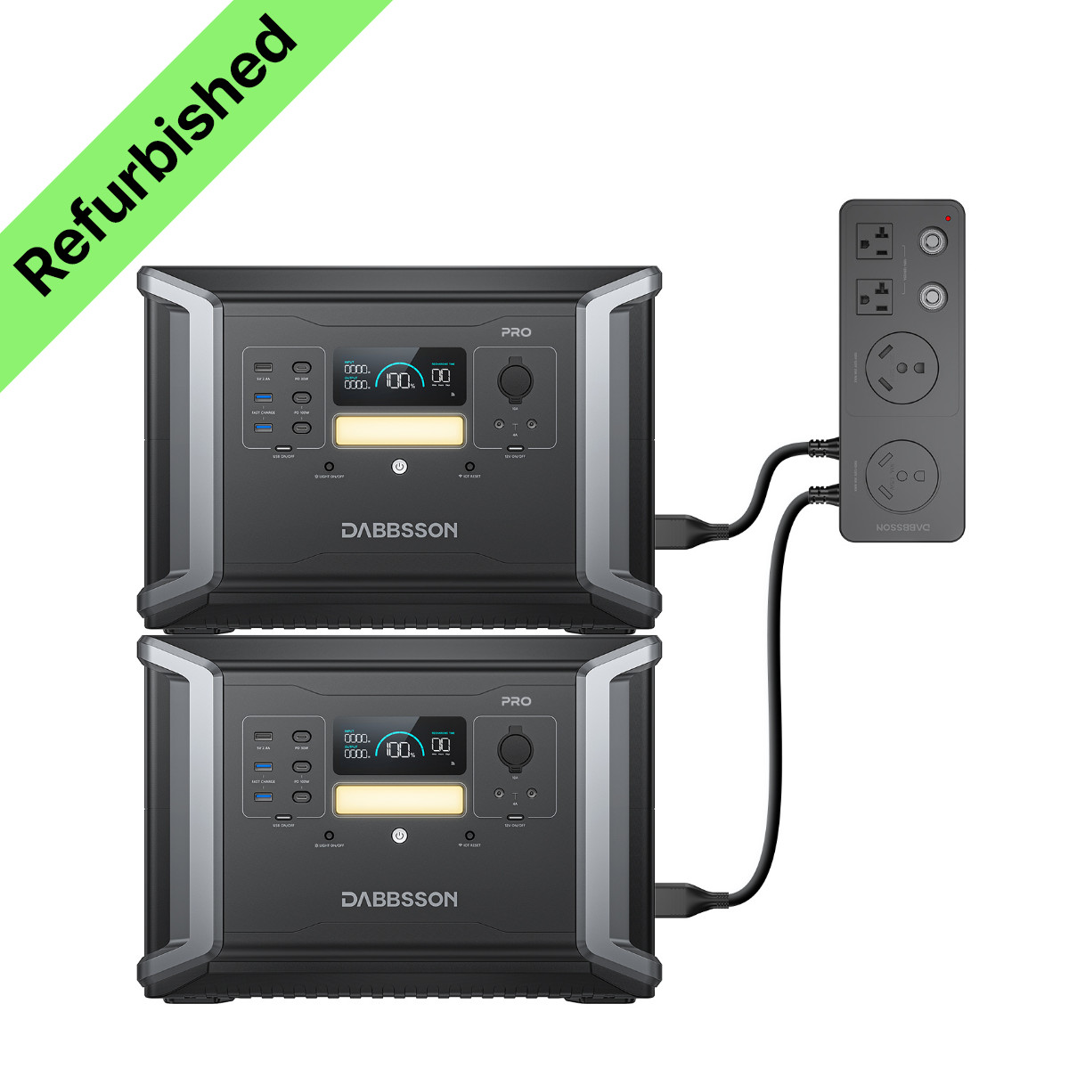 Power Station 4600W 4300Wh Solar Generator 2xDBS2100Pro Home Backup RV Dabbsson