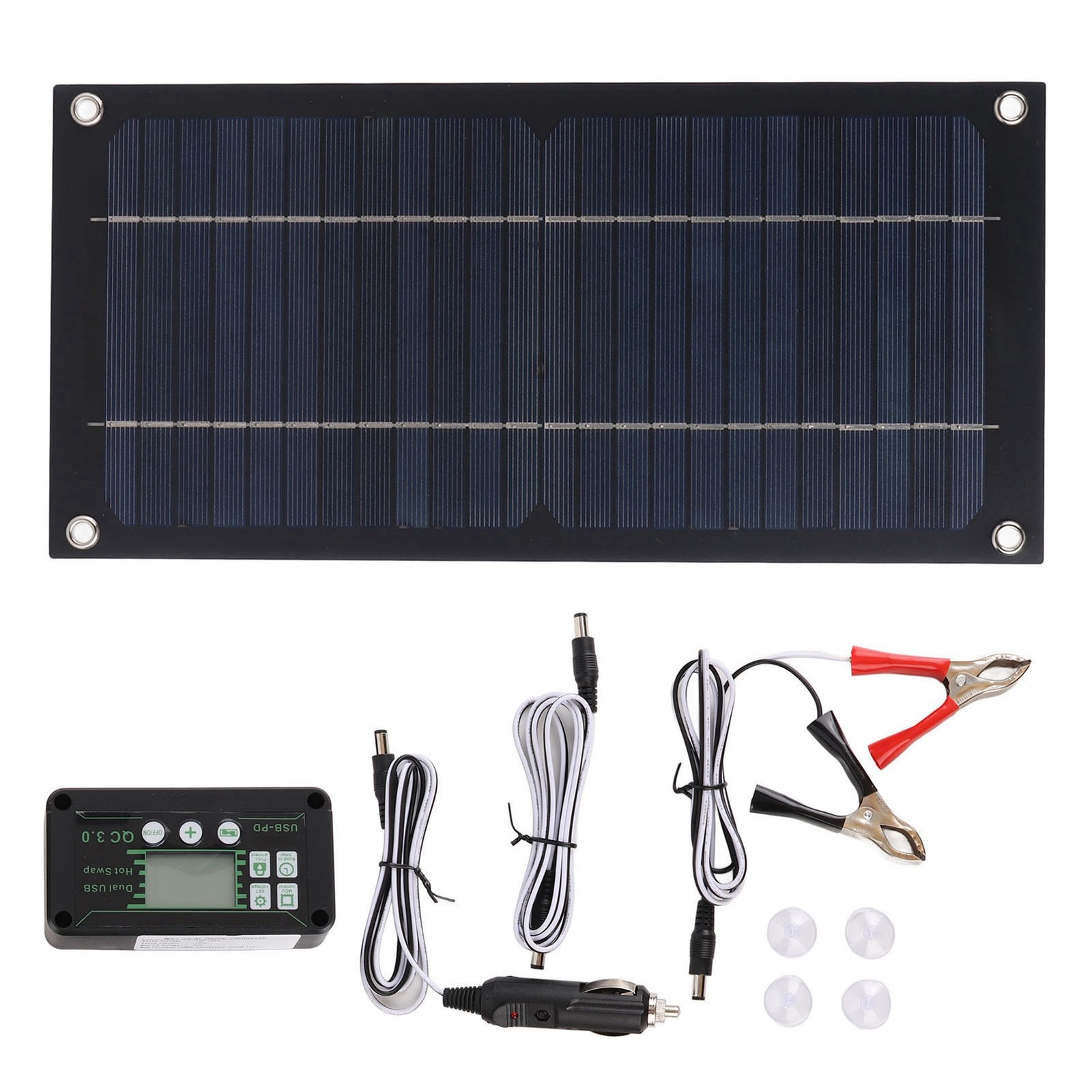 MPPT 100A 600W Solar Charge Controller 15W 18V Solar Panel Kit for Outdoor Use