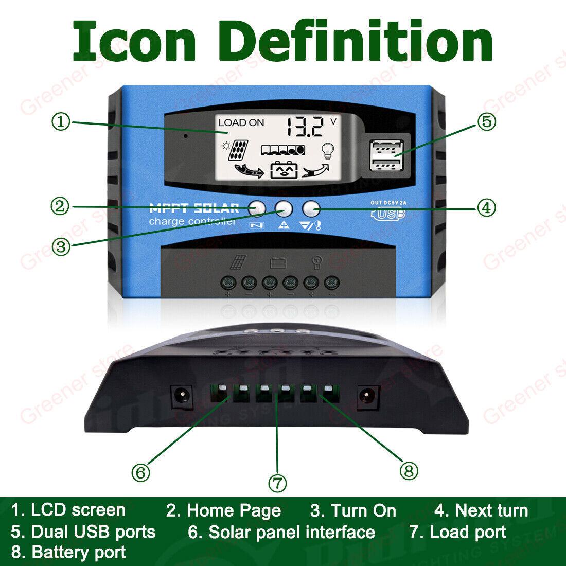 MPPT 30A-100A Solar Panel Regulator Battery Charge Controller Auto 12V/24V LCD