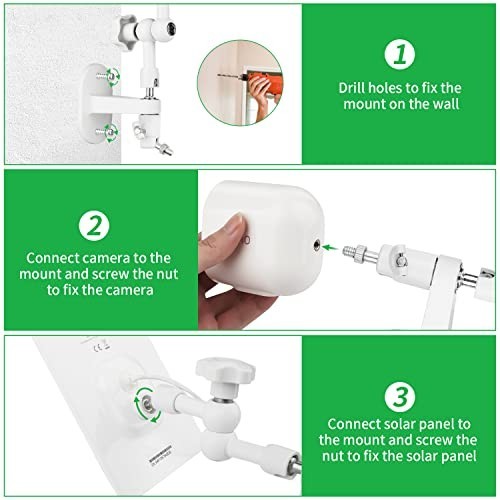 2-in-1 Adjustable Wall Mount for Solar Panel & Arlo Security Cameras, Max Sunlig