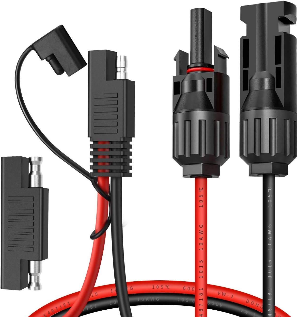Solar Panel Connector Cable, 10AWG SAE Connector to Male & Female Solar Conne…