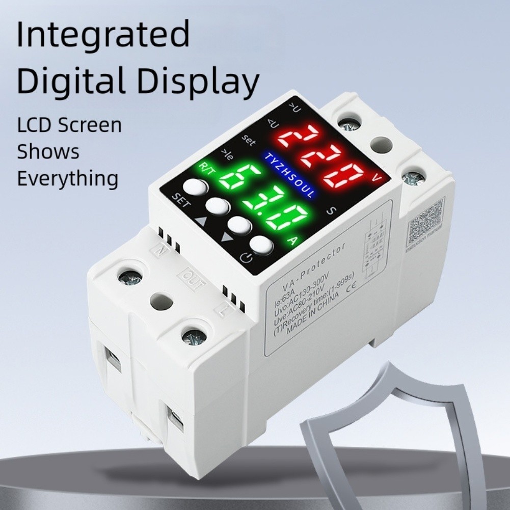 Voltage Protector Relay with Intelligent Monitoring LCD Display 80V-300V AC