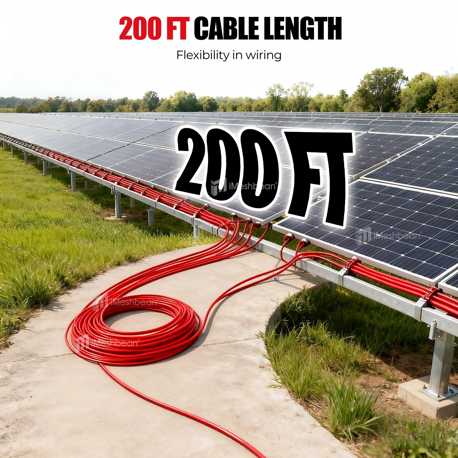 200ft Solar Panel Extension Cable 10AWG 6mm² Tinned Copper PV Cable Solar Wire