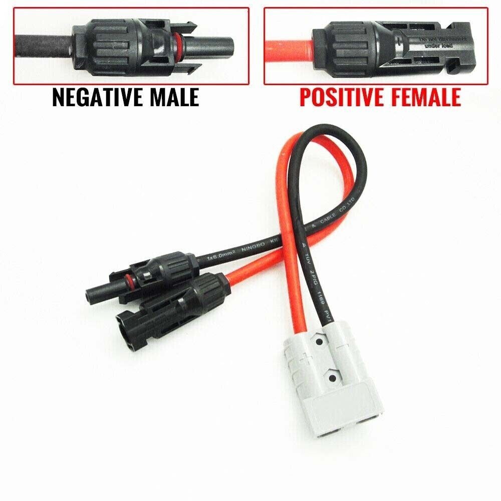 50 AMP Anderson Plug to Solar Panel Cable Y Adaptor Connector 30cm 4mm²