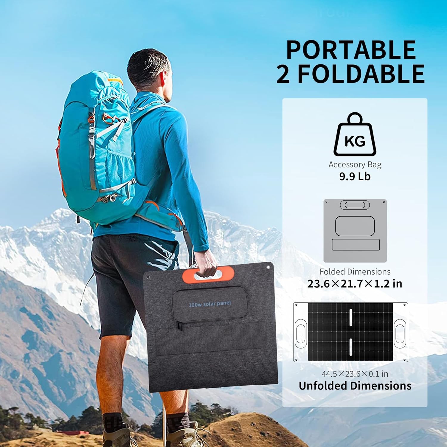 Foldable Solar Panel 100W Portable MC4 for Power Station
