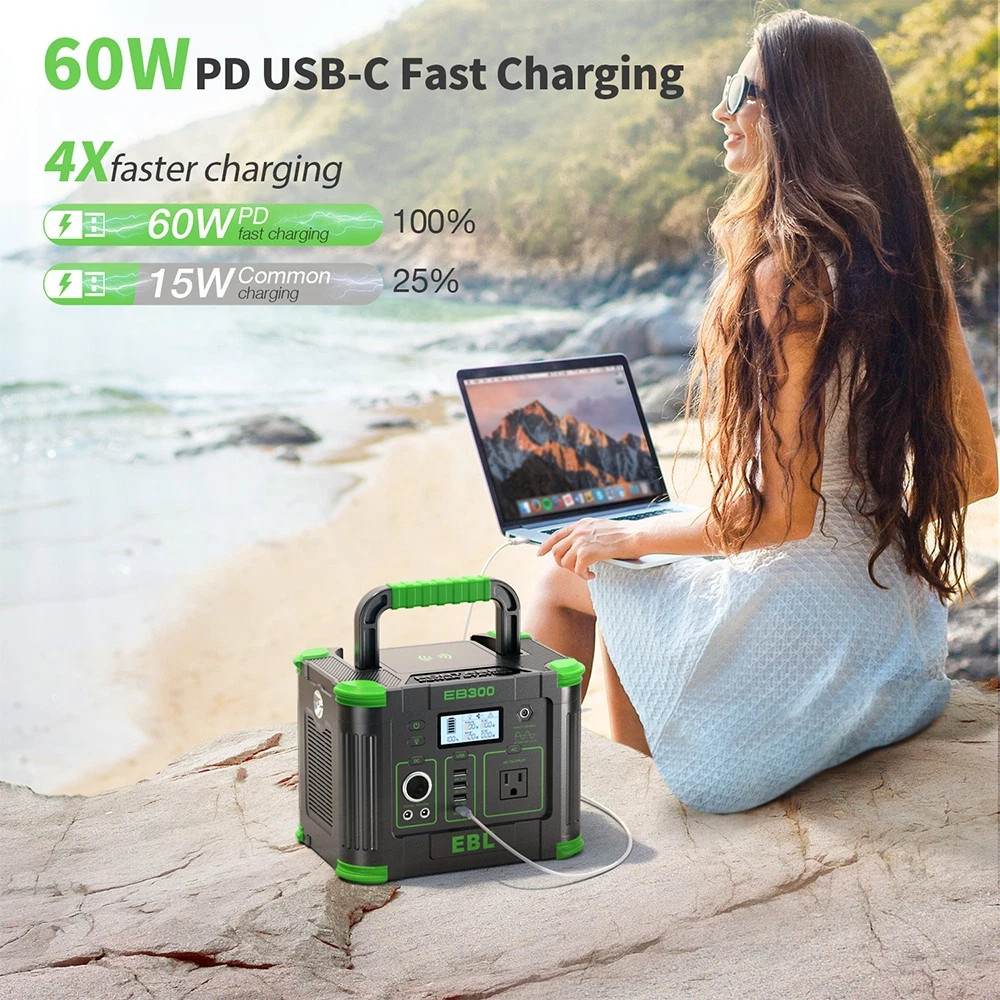 330W 288.6WH Power Station Portable Solar Charger Generator Supply Home Camping