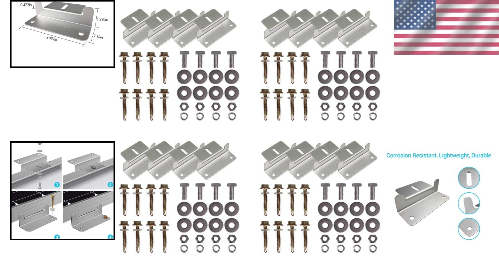 Aluminum Z Brackets for Off-Grid Installation