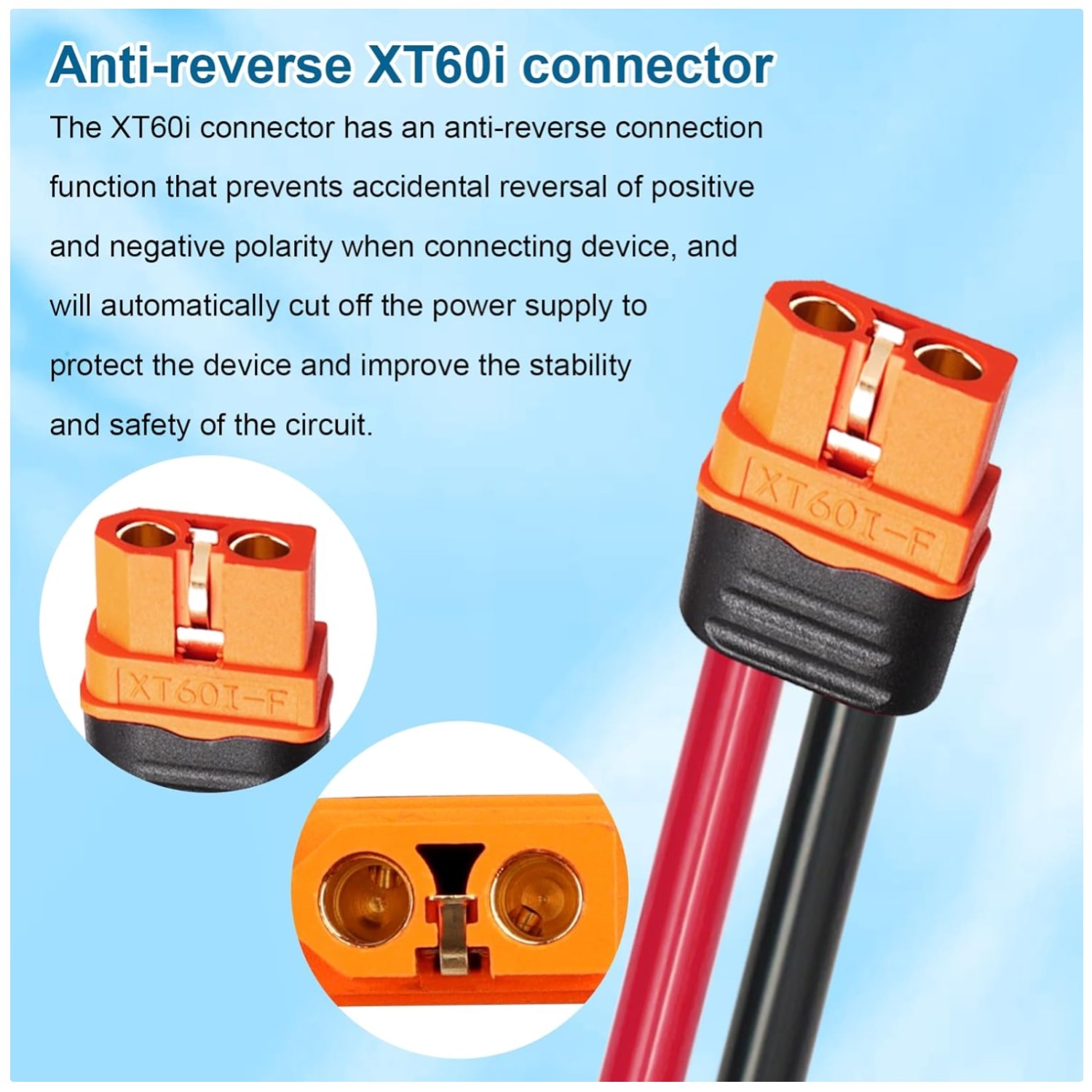 35ft Solar to XT60i Cable 10AWG Male-to-Female Connector