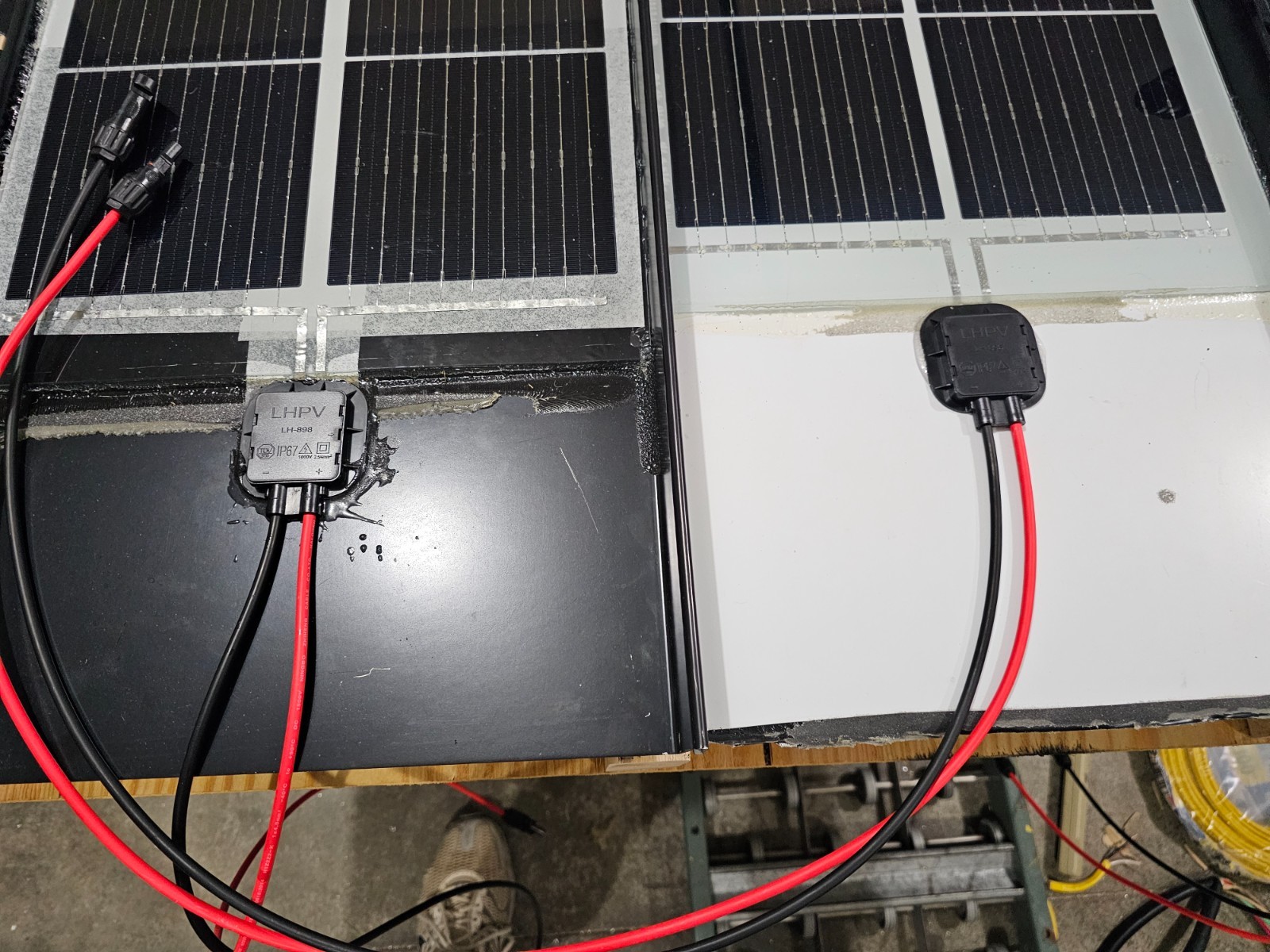 DIY Solar Panel Junction Box w/ MC4 connectors, 38″x12 AWG wire, 30 amp, w/diode