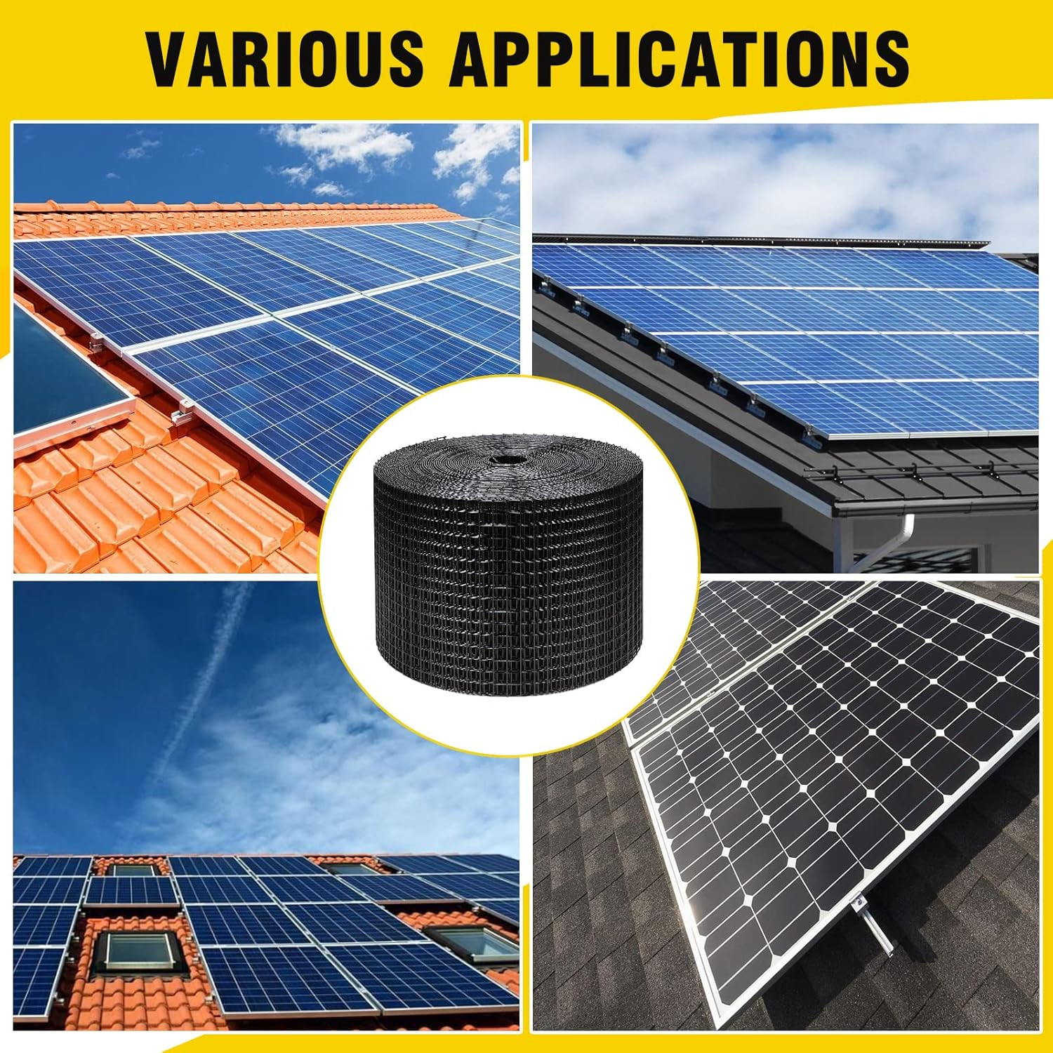 6In X 100Ft Solar Panel Bird Guard,Solar Panel Roof Protection Net 1/2Inch Mesh