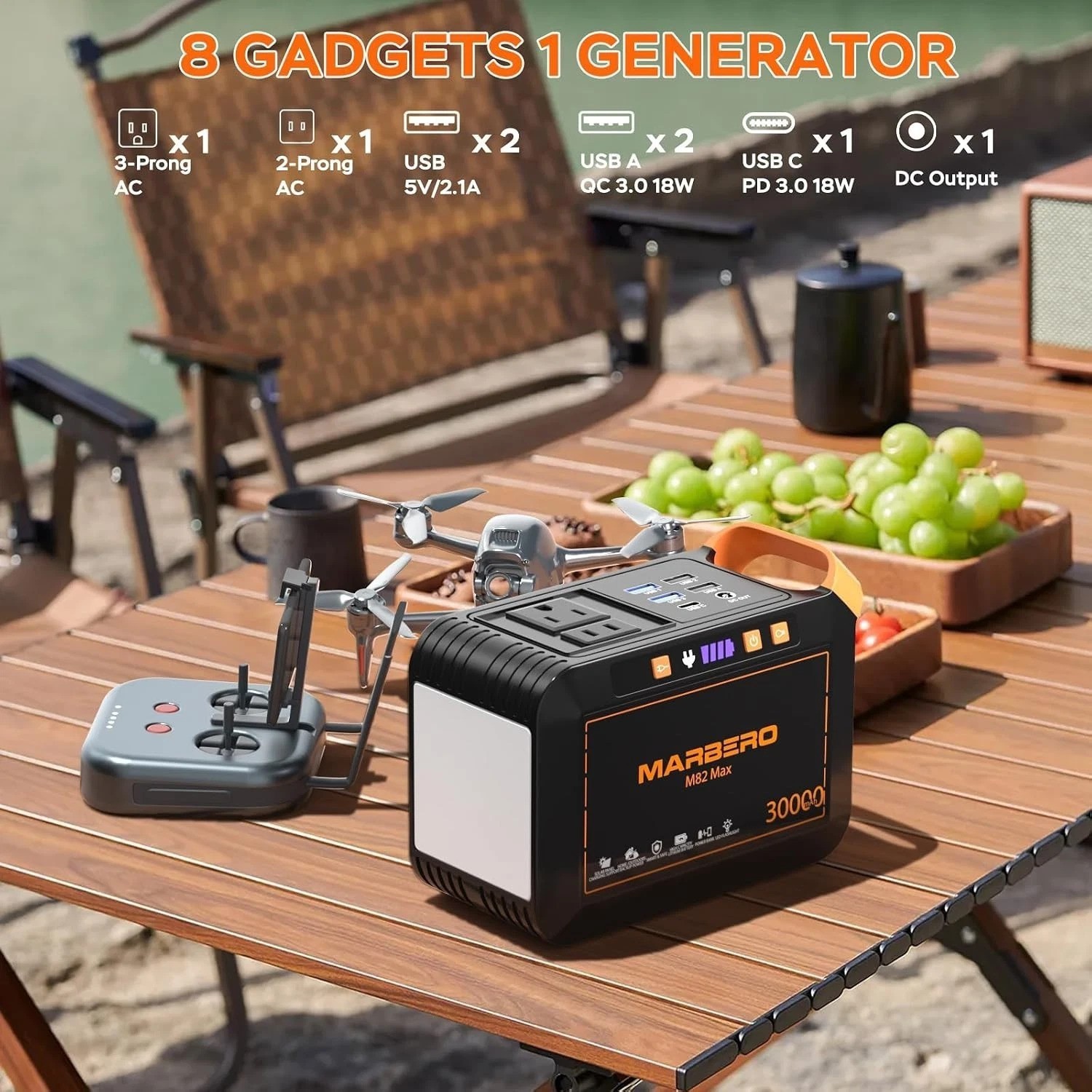 111Wh Solar Generator & 30W Panel – Lightweight Power Station for Adventure