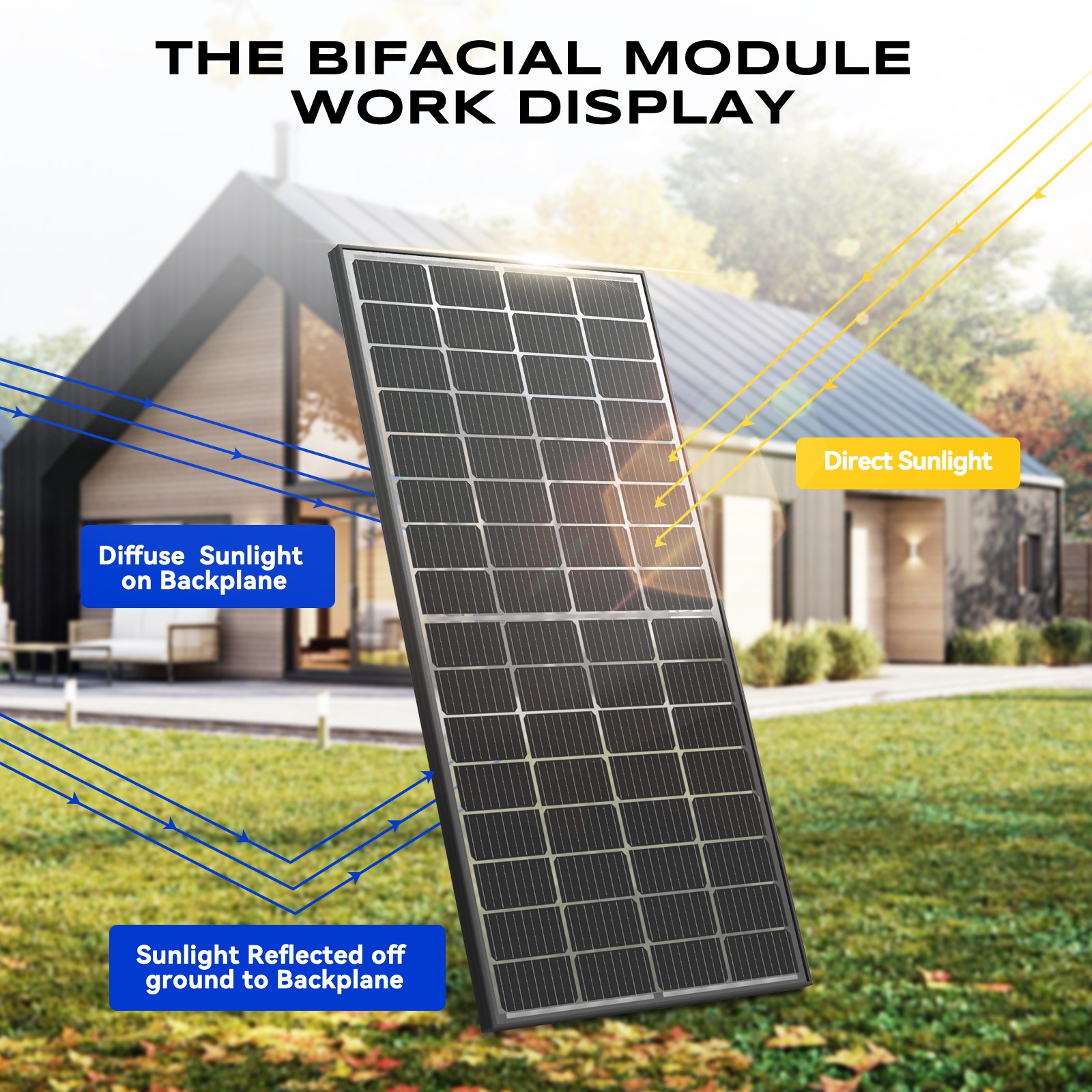 200W solar panel, 18BB , 25.5% efficient photovoltaic module