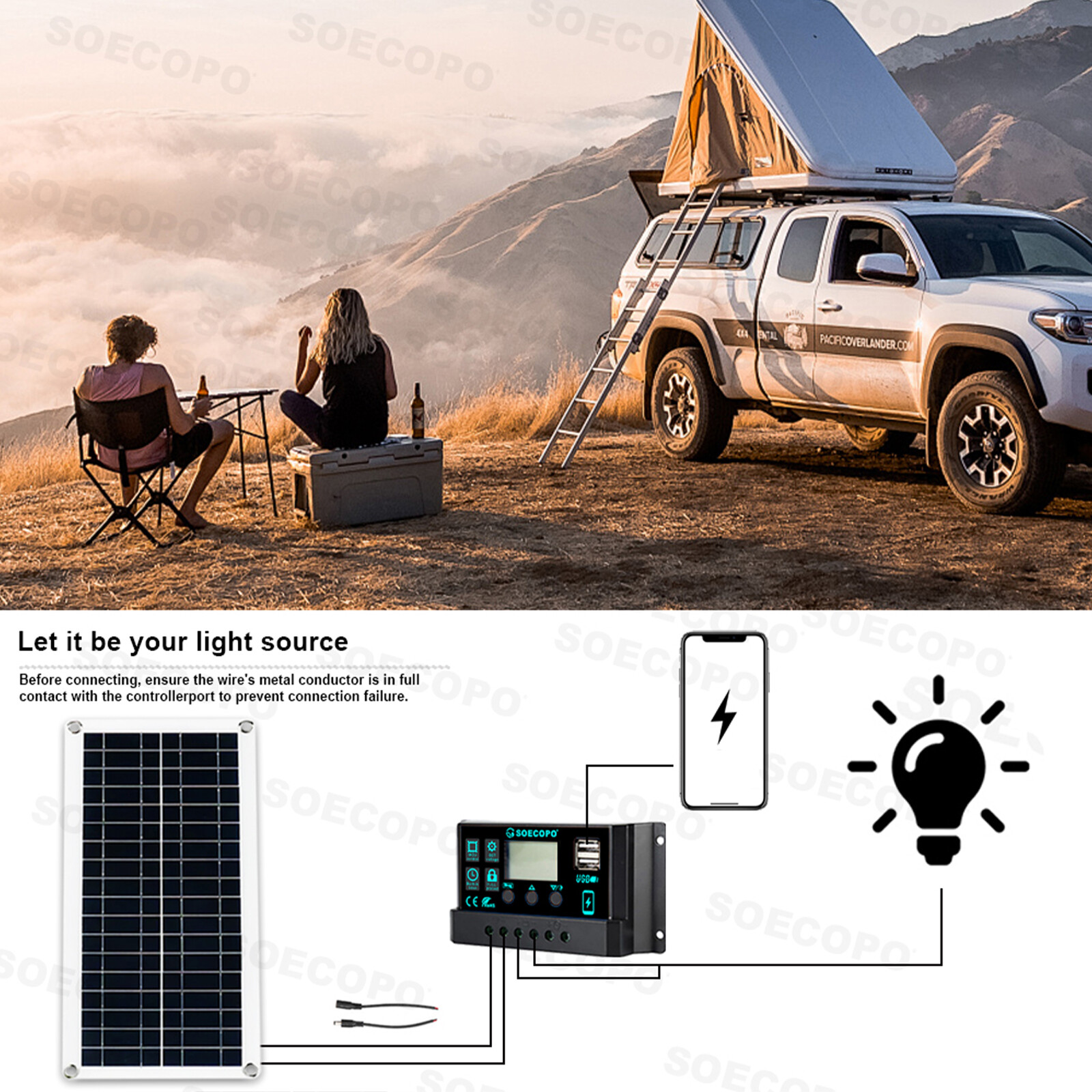 10000W Power Inverter Solar Generator W/200W Solar Panel Home Complete Kits