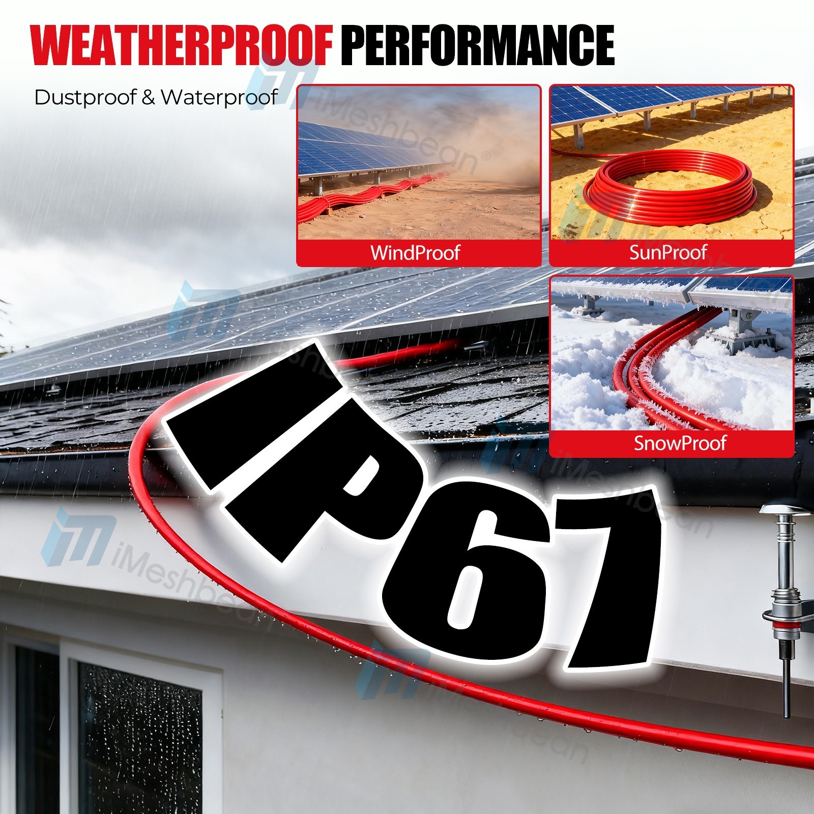 200ft Solar Panel Extension Cable 10AWG 6mm² Tinned Copper PV Cable Solar Wire
