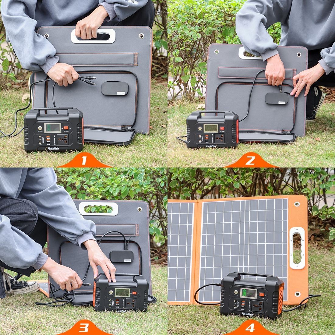 300W Portable Power Station Solar Generator CPAP Backup Charger +60W Solar Panel