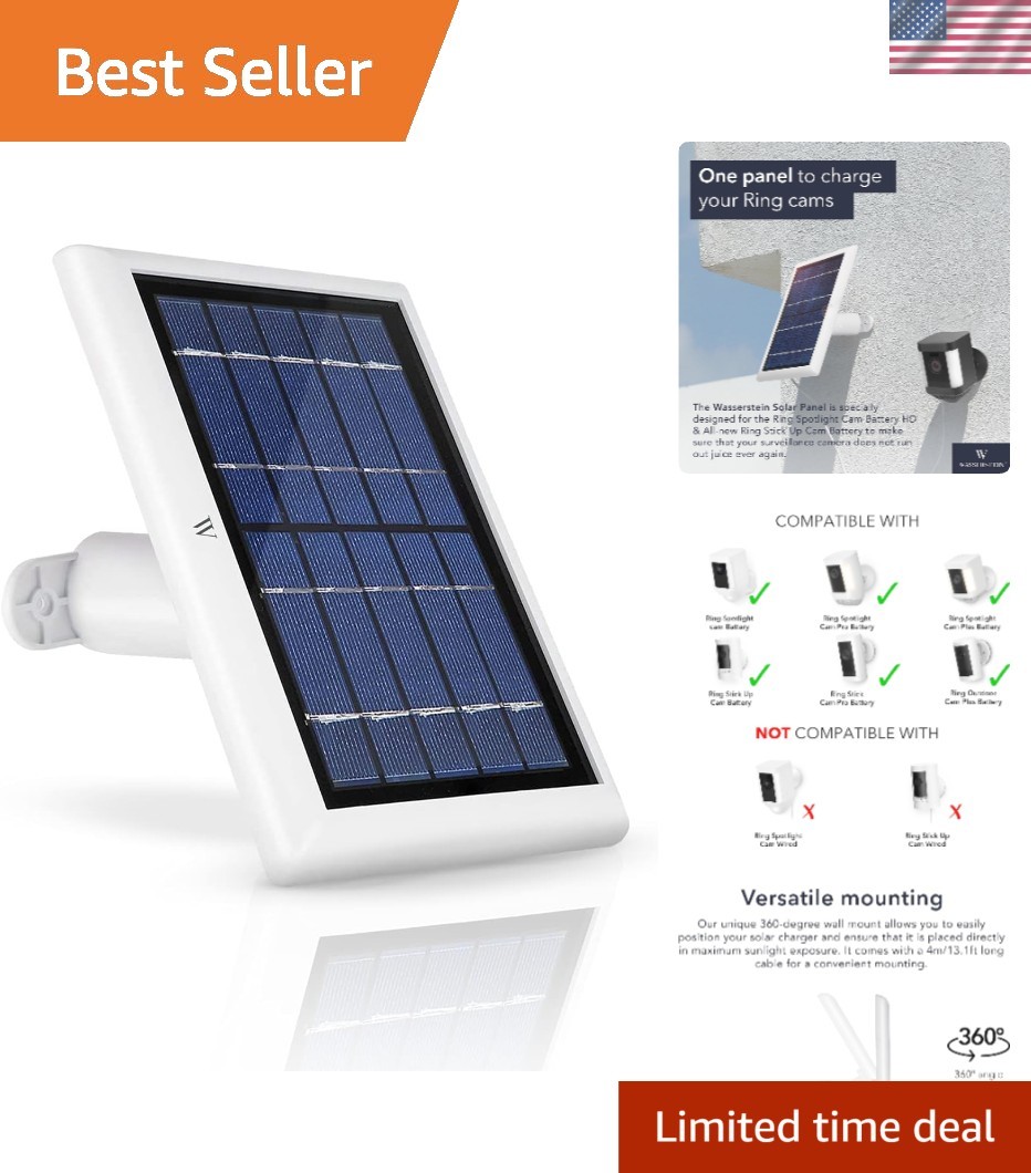 Solar Panel Compatible with Ring Spotlight Cam/Plus/Pro Battery, Stick Up Cam…