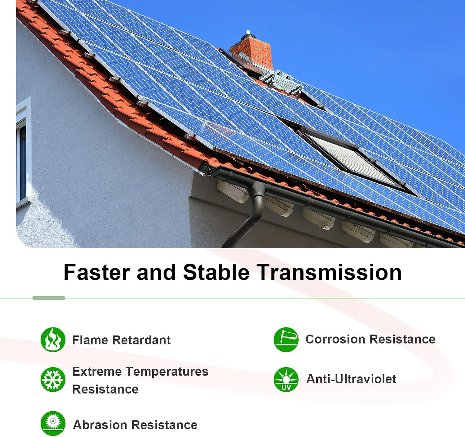 Solar Panel Wire 3Ft 8 AWG 10Mm2 Solar Cable Tinned Copper Wire with Female and